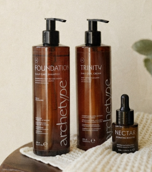 Archetype Hydration Ritual kit with Foundation shampoo, Trinity 3-in-1 cream and Nectar hydrating booster